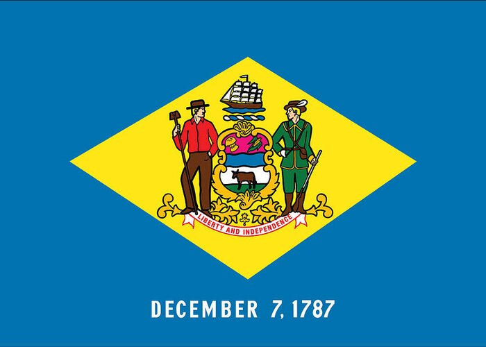Delaware State Flag Greeting Card featuring the photograph Delaware State Flag by Robert Banach