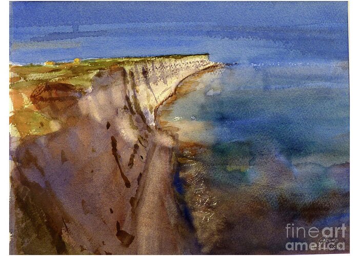 Coast Greeting Card featuring the painting Delimara coastline by Godwin Cassar