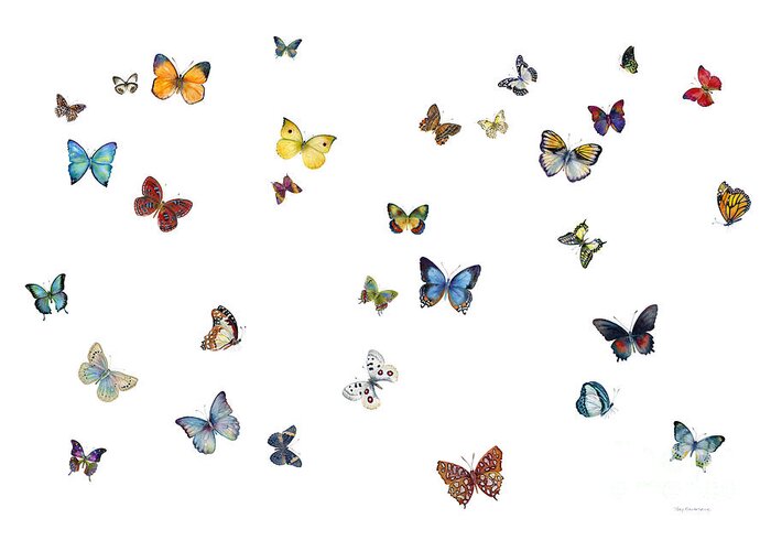 Butterflies Greeting Card featuring the painting Delphine by Amy Kirkpatrick