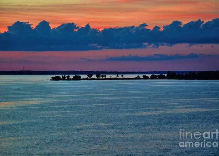 Sunset Greeting Card featuring the photograph Denison Island Sunset by Diana Mary Sharpton