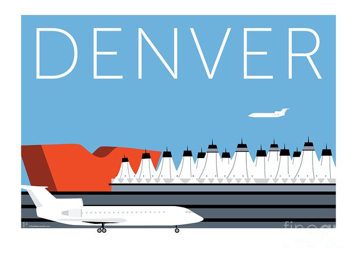 Denver Greeting Card featuring the digital art DENVER DIA/Blue by Sam Brennan