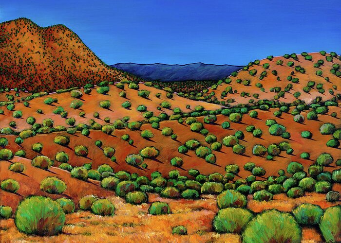 New Mexico Desert Greeting Card featuring the painting Desert Afternoon by Johnathan Harris