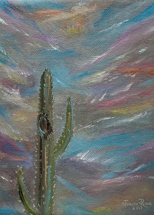 Desert Greeting Card featuring the painting Desert Dust by Judith Rhue