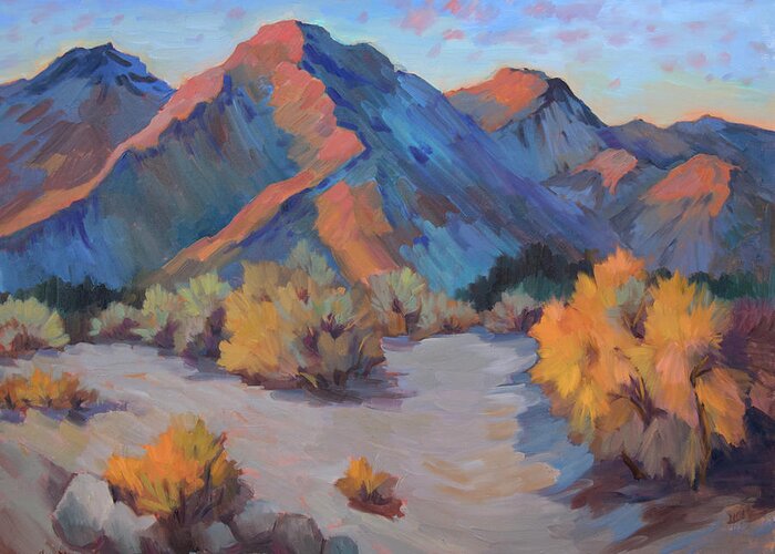 Light Greeting Card featuring the painting Desert Light by Diane McClary