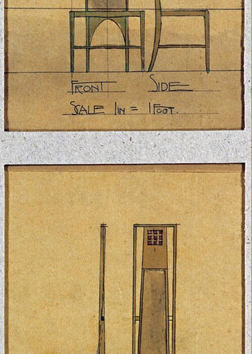 Design For Chairs Greeting Card featuring the painting Design For Chairs by Charles Rennie Mackintosh