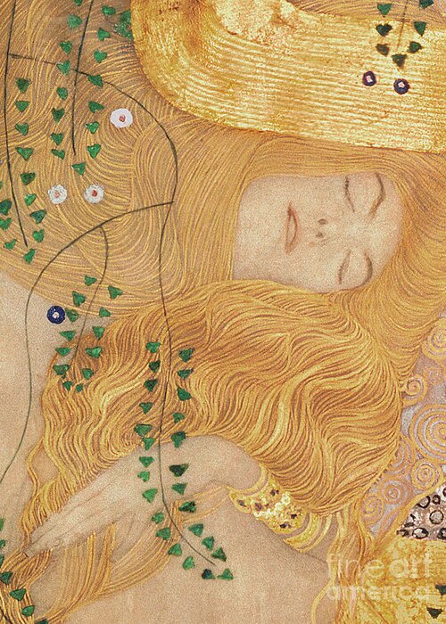 Klimt Greeting Card featuring the painting Detail of Water Serpents I by Gustav Klimt