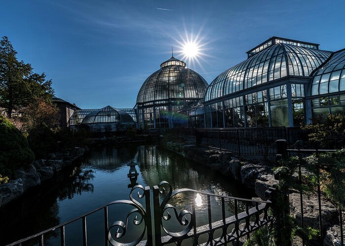 Detroit Belle Isle Conservatory Greeting Card featuring the photograph Detroit Belle Isle Conservatory by Steven Dunn