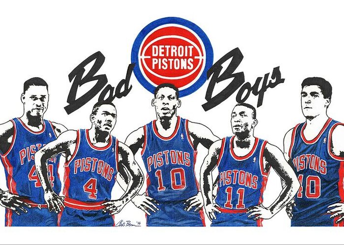 Detroit Bad Boys Pistons Greeting Card For Sale By Chris Brown
