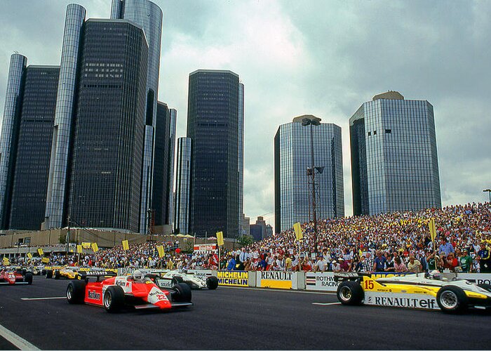 Detroit Grand Prix Greeting Card featuring the photograph Detroits First Grand Prix by Mike Flynn