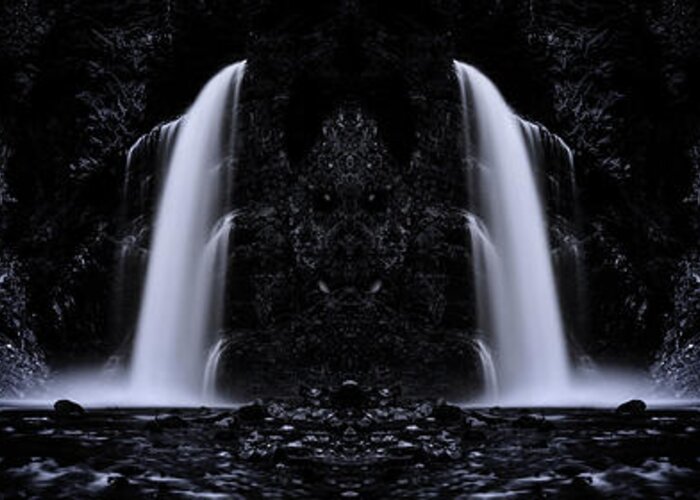 Mountain Greeting Card featuring the digital art Devil Falls by Pelo Blanco Photo
