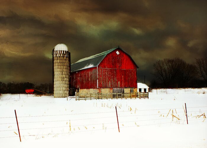 Barn Greeting Card featuring the photograph Diamonds In the Sky by Julie Hamilton