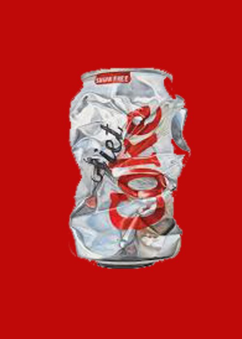 Cans Greeting Card featuring the painting Diet Coke T-shirt by Herb Strobino