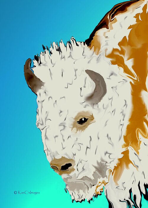 Computer Art Greeting Card featuring the digital art Montana Bison 3 by Kae Cheatham