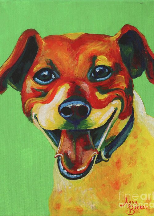 Dog Greeting Card featuring the painting Disco by Sara Becker