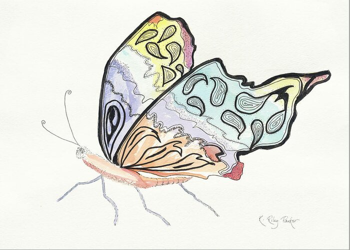 Butterfly Greeting Card featuring the painting Diva by Kathryn Riley Parker