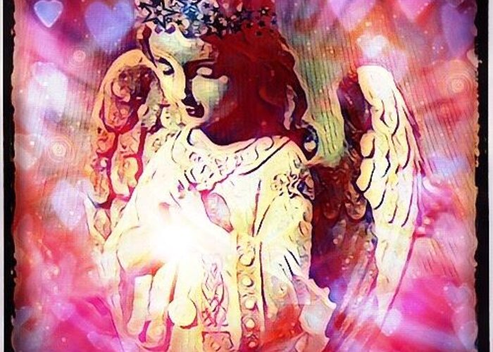 Angelic Greeting Card featuring the digital art Divine Love by Christine Paris