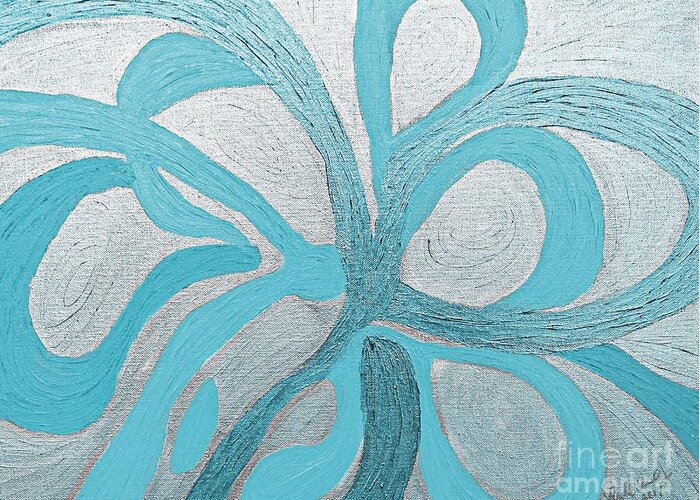 Blue Greeting Card featuring the painting Divine Peace by Rachel Hannah