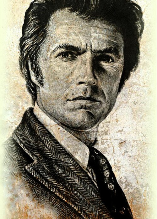 Clint Eastwood Greeting Card featuring the painting Do you feel lucky by Andrew Read
