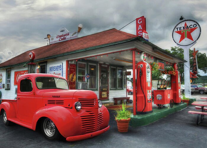 Truck Greeting Card featuring the photograph Dodge at Cruisers by Lori Deiter