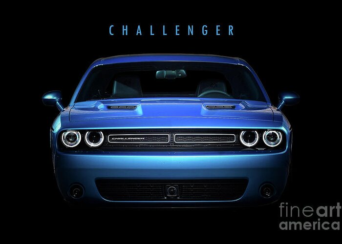 Dodge Greeting Card featuring the digital art Dodge Challenger by Airpower Art