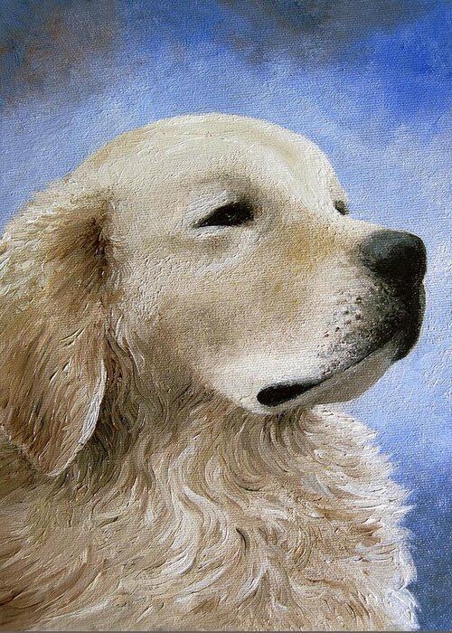 Dog Greeting Card featuring the painting Dog 98 by Lucie Dumas
