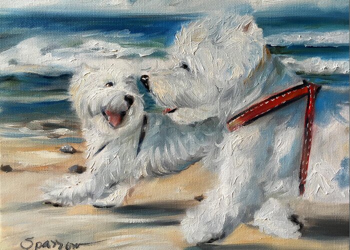 Dog Days Of Summer Greeting Card featuring the painting Dog Days of Summer by Mary Sparrow
