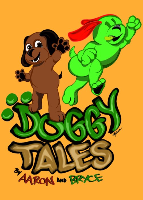 Children Greeting Card featuring the digital art Doggie Tales by Demitrius Motion Bullock
