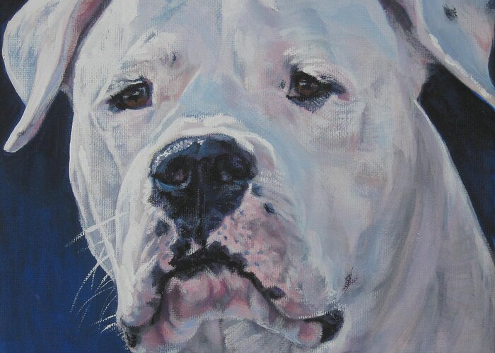 Dogo Argentino Greeting Card featuring the painting Dogo Argentino by Lee Ann Shepard