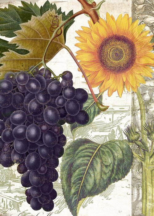 Grapes Greeting Card featuring the painting Dolcetto I by Mindy Sommers