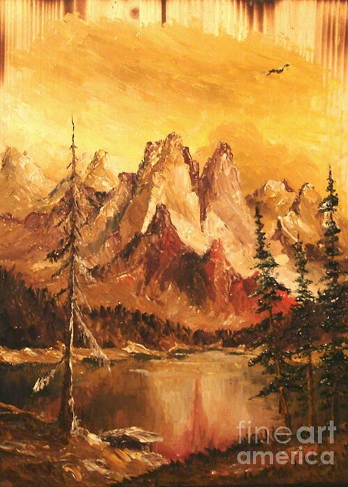 Mountain Greeting Card featuring the painting Dolomiti by Sorin Apostolescu