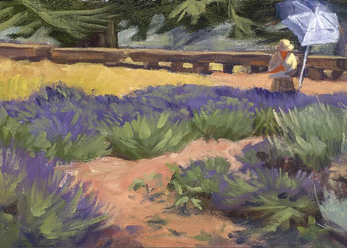 Don Read Greeting Card featuring the painting Don Read Painting Lavender by Jane Thorpe
