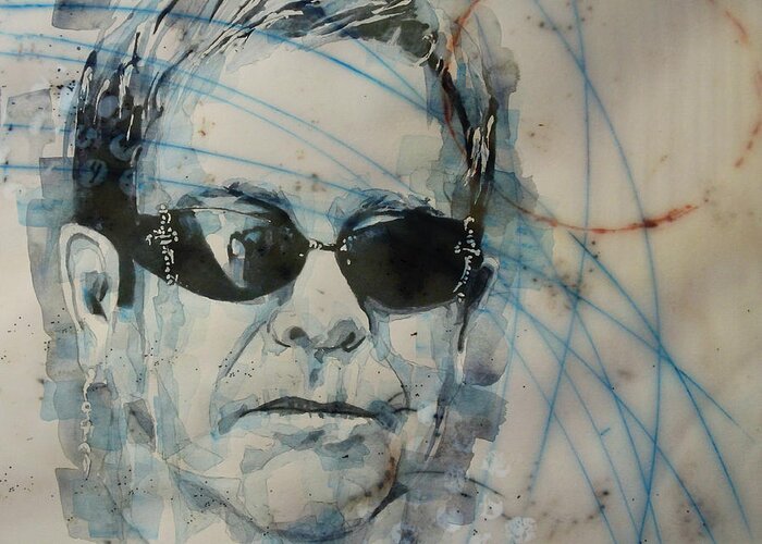Elton John Greeting Card featuring the painting Don't Let The Sun Go Down On Me by Paul Lovering