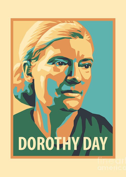Dorothy Day Greeting Card featuring the painting Dorothy Day, 1938 - JLDYD by Julie Lonneman
