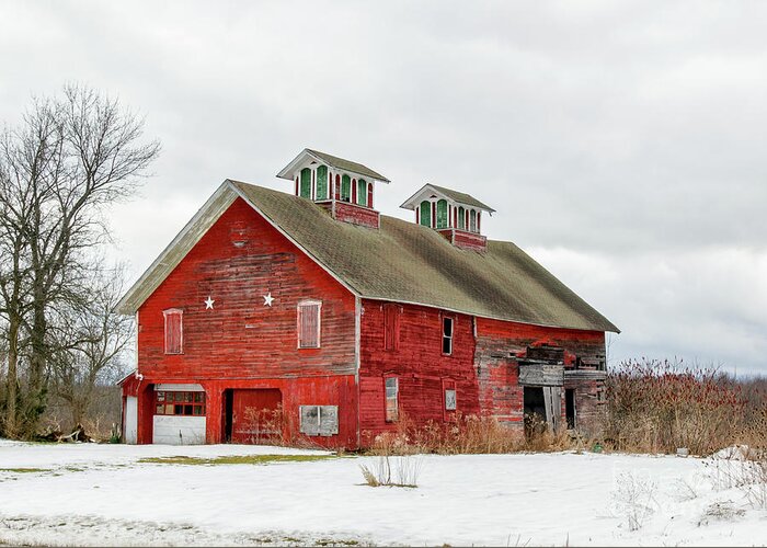 Barn Greeting Card featuring the photograph Double Cupola Barn by Rod Best