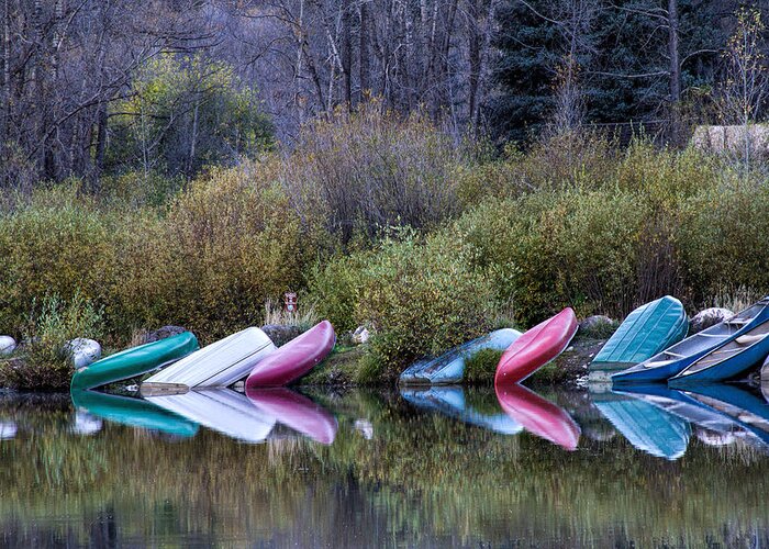  Row Boat Greeting Card featuring the photograph Downtime at Beaver Lake by Alana Thrower