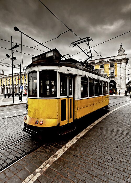 Lisbon Greeting Card featuring the photograph Downtown by Jorge Maia