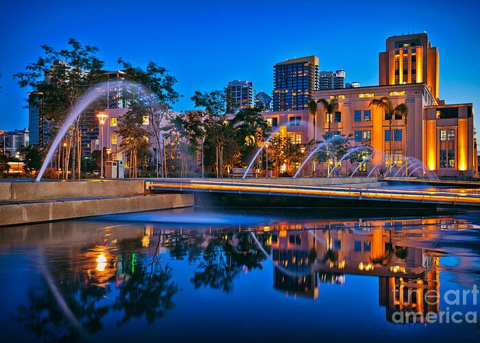 San Diego Greeting Card featuring the photograph Downtown San Diego Waterfront Park by Sam Antonio