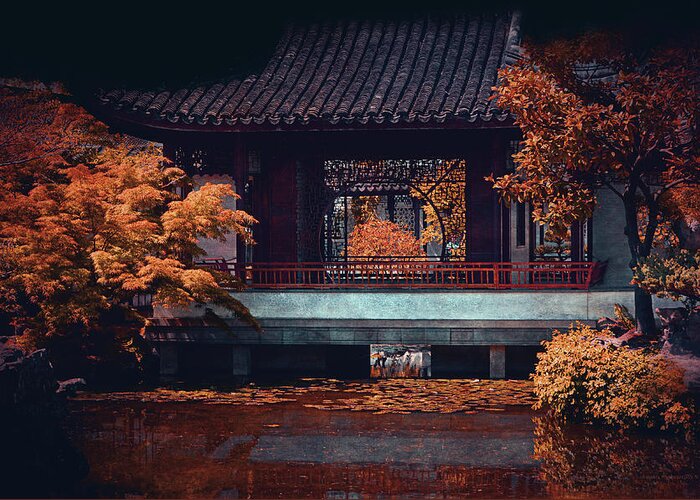 Oriental Greeting Card featuring the photograph Dr. Sun Yat-Sen Garden by Maria Angelica Maira