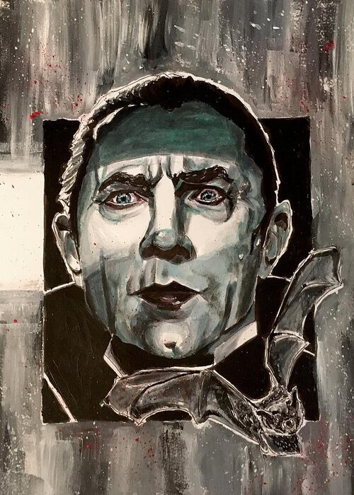 Dracula Greeting Card featuring the painting Dracula by Joel Tesch