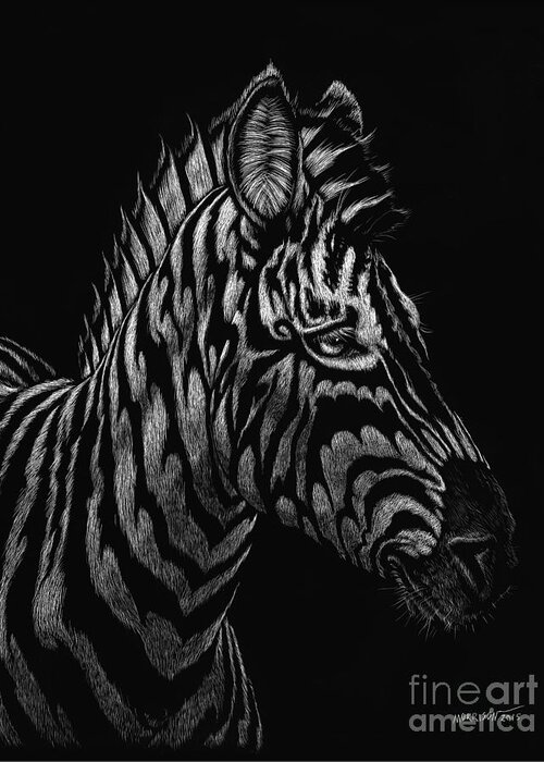 Zebra Greeting Card featuring the painting Dragon Zebra by Stanley Morrison