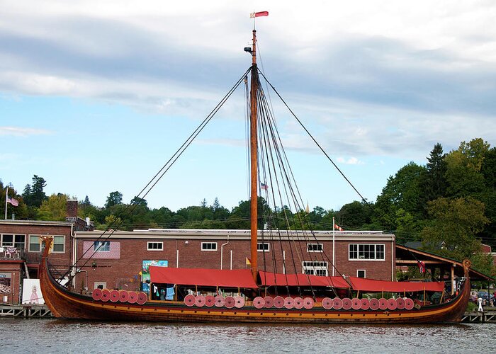 Boat Greeting Card featuring the photograph Draken Harald Harfagre by Jeff Severson