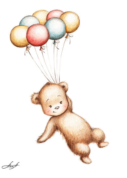 Baby Boy Picasso Harlequin Teddy Bear Blank Art Card_Muffy_Shower Birthday Fun 