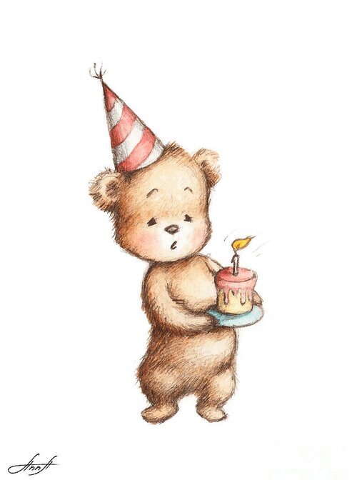 Pomeranian Dog Drawing Happy Birthday Watercolor Greeting - Etsy UK