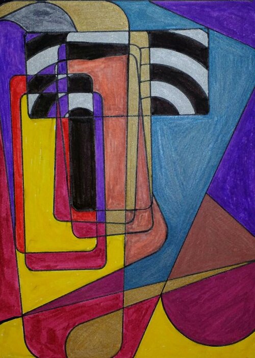 Geometric Art Greeting Card featuring the glass art Dream 116 by S S-ray