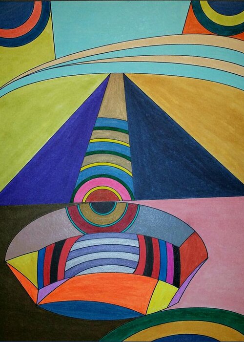Geometric Art Greeting Card featuring the painting Dream 309 by S S-ray