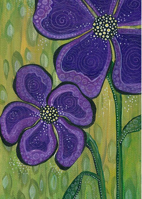 Purple Flowers Greeting Card featuring the painting Dream by Tanielle Childers