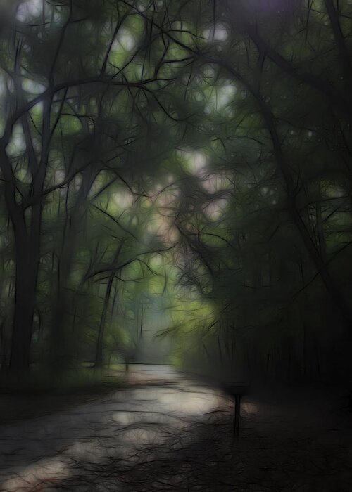 Landscape Greeting Card featuring the digital art Dreaming Forest 1 by William Horden