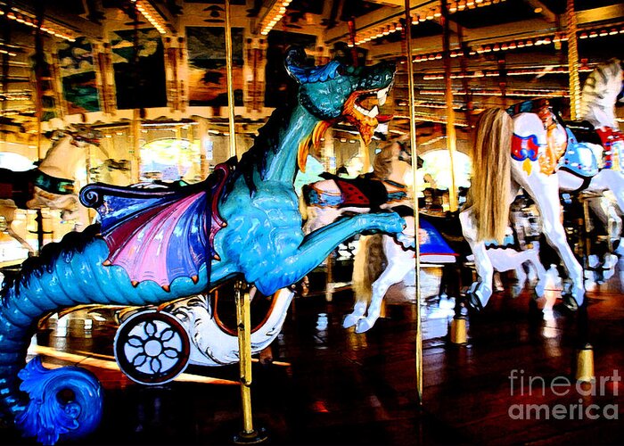 Carousel Greeting Card featuring the photograph Dreams Take Flight by Linda Shafer