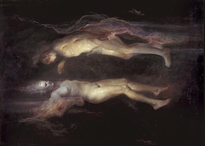 Oil Greeting Card featuring the painting Drifting by Odd Nerdrum