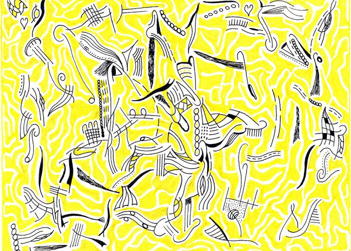 Mazes Greeting Card featuring the drawing Drifting by Steven Natanson